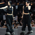 🇰🇷 韓國EASY NO EASY 十字架 水晶 刺繡 寬褲